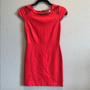 BB Dakota Red Mini Dress Mesh Cut Outs XS